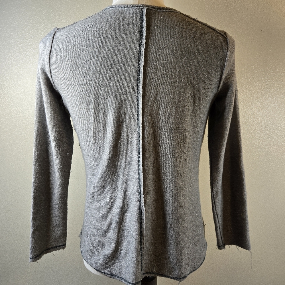 Hem & Thread Knit Swing Top XL Gray and Green - Picture 11 of 14